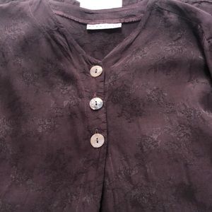 Bryn Walker Made in USA 100% Rayon Three Button Tunic Shirt - size M